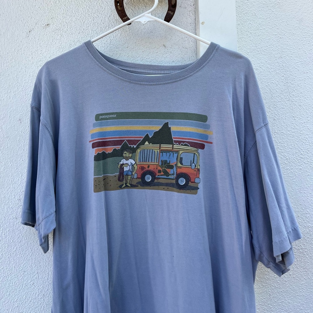 Men's Rare 2000s Vintage Patagonia Chouinard Van Life Beneficial T-Shirt (Large)